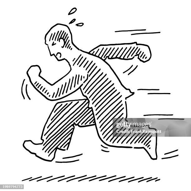 578 Man Running Away Drawing Stock Photos, High-Res Pictures, and ...