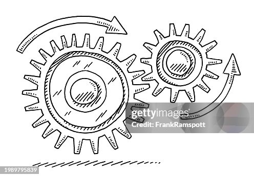 Gear Rotation Layout Gears Rotation Symbol Drawing High-Res Vector Graphic - Getty Images