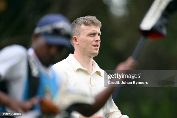 Jeppe Kristian Andersen of Denmark walks down the fairway during day two of the Bain's Whisky Cape Town Open at Royal Cape Golf Club on February 9,...