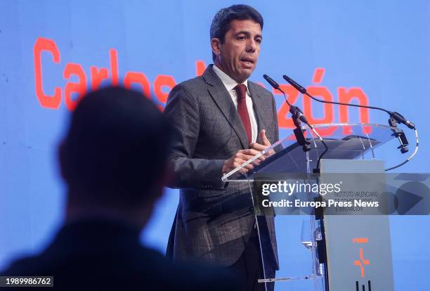 The president of the Generalitat Valenciana, Carlos Mazon, during the presentation of the new brand 'Ivace I' that integrates the Instituto...