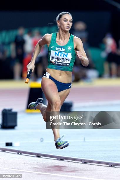 August 26: Kelly McGrory of Ireland in action in heat two of the Women's 4x 400M Relay heats during the World Athletics Championships, at the...