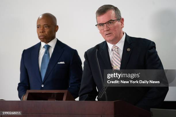 February 8: NYPD Chief of Detectives Joseph E. Kenny speaks during a press conference announcing the indictment of seven individuals for their...