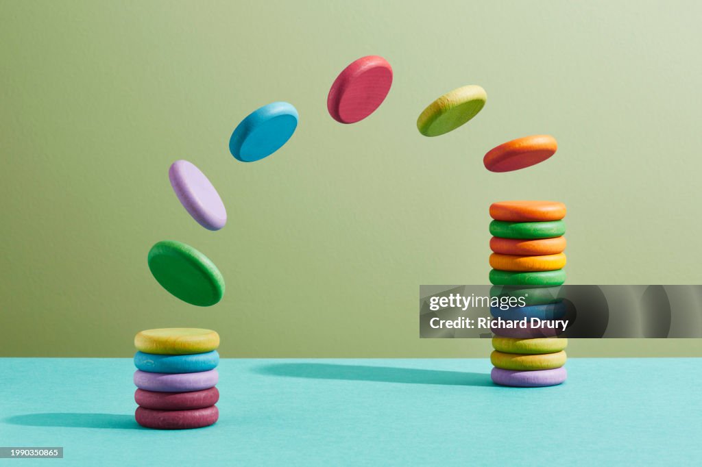 Coins moving from one stack to another