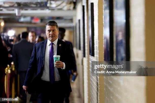 Rep. Ronny Jackson departs from a House Republican caucus meeting at the U.S. Capitol on February 06, 2024 in Washington, DC. The House of...