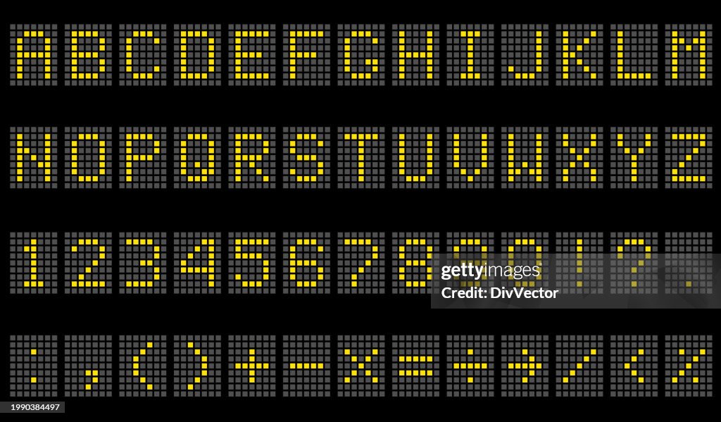 LED-Vektor-Set für digitale Buchstaben