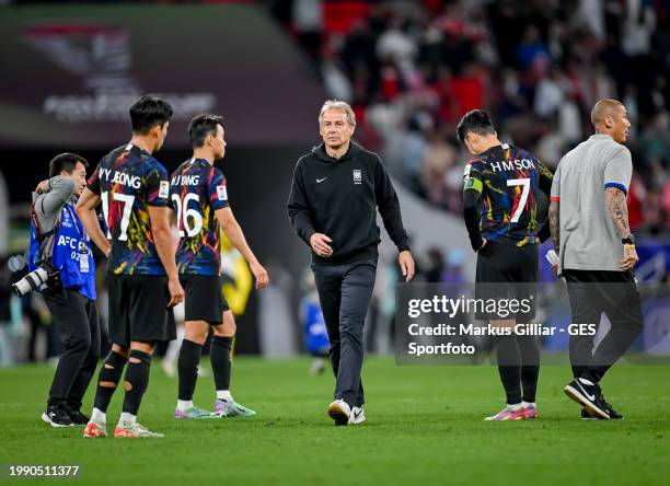Head coach Juergen Klinsmann of South Korea reacts during the AFC Asian Cup semi final match between Jordan and South Korea at Ahmad Bin Ali Stadium...