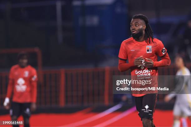 Junior Marsoni Sambu Mansoni of RWDM during the Jupiler Pro League season 2023 - 2024 match day 24 between RWDM and R. Standard de Liege , 3rd of...