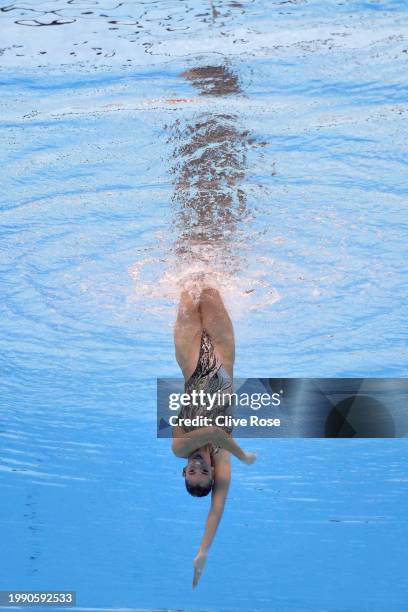 Vasiliki Alexandri of Team Austria competes in the Women's Solo Free Final on day five of the Doha 2024 World Aquatics Championships at Aspire Dome...