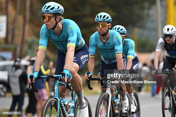 Cees Bol of The Netherlands and Mark Cavendish of The United Kingdom and Astana Qazaqstan Team competes during the 4th Tour Colombia 2024, Stage 1 a...