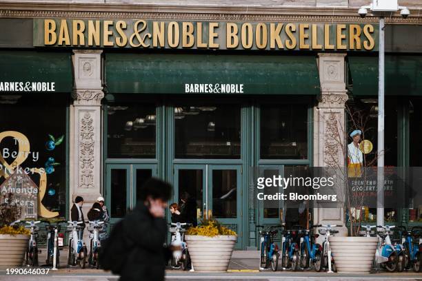 Barnes & Noble bookstore in New York, US, on Thursday, Feb. 8, 2024. Barnes & Noble Inc. Is the largest retail bookseller in the US, with over 600...