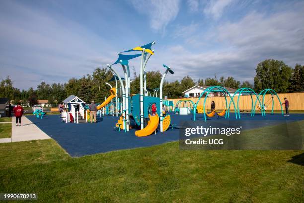 Palmer, Alaska. The Palmer Family Park includes a playground with equipment catered to children with wheelchairs and other specific needs. It...