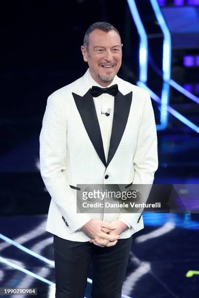 Amadeus attends the 74th Sanremo Music Festival 2024 at Teatro Ariston on February 06, 2024 in Sanremo, Italy.