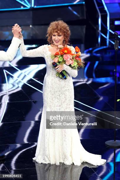 Fiorella Mannoia attends the 74th Sanremo Music Festival 2024 at Teatro Ariston on February 06, 2024 in Sanremo, Italy.