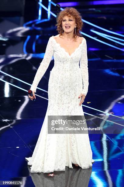 Fiorella Mannoia attends the 74th Sanremo Music Festival 2024 at Teatro Ariston on February 06, 2024 in Sanremo, Italy.