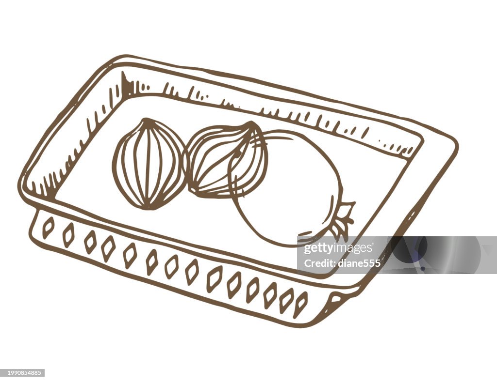 Hand Drawn Vintage Casserole On A Transparent Background