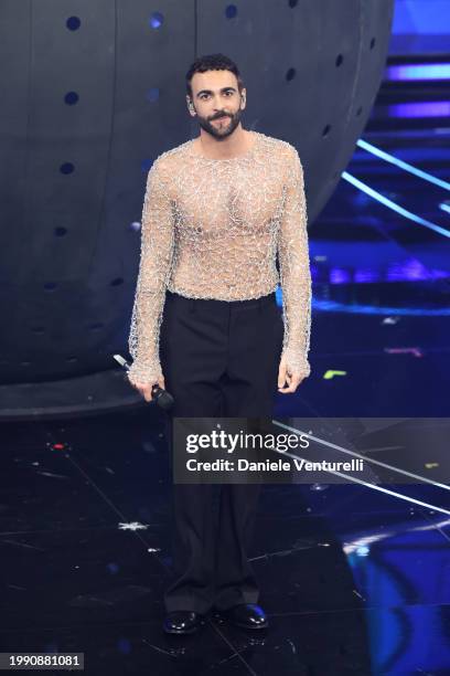 Marco Mengoni attends the 74th Sanremo Music Festival 2024 at Teatro Ariston on February 06, 2024 in Sanremo, Italy.