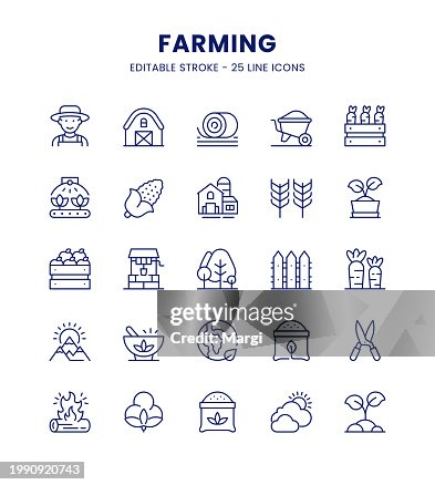 Farming Line Icon Set Farming Line Icon Set