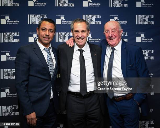 Ex Newcastle Players seen L-R Nolberto Solano, Bob Moncur and Mick Martin during the Newcastle United Foundation Celebration Dinner at St James' Park...