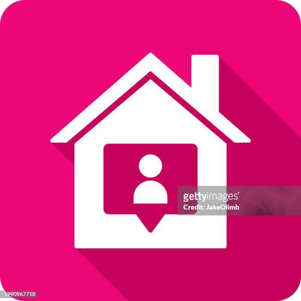 house follower speech bubble icon silhouette - auto post production filter stock illustrations
