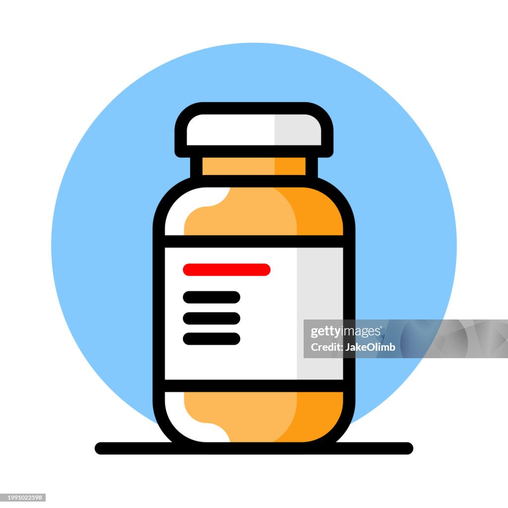 Pill Bottle Line Art