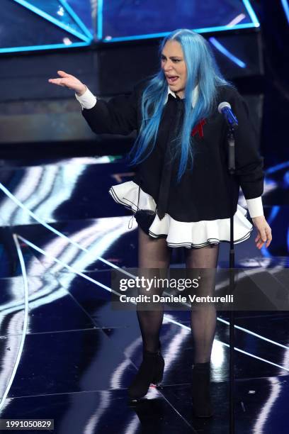 Loredana Bertè attends the 74th Sanremo Music Festival 2024 at Teatro Ariston on February 06, 2024 in Sanremo, Italy.