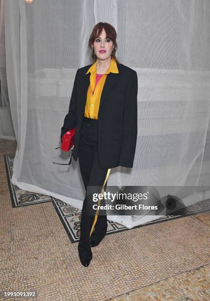 Molly Ringwald at Helmut Lang RTW Fall 2024 as part of New York Ready to Wear Fashion Week held at Williamsburgh Savings Bank on February 9, 2024 in...