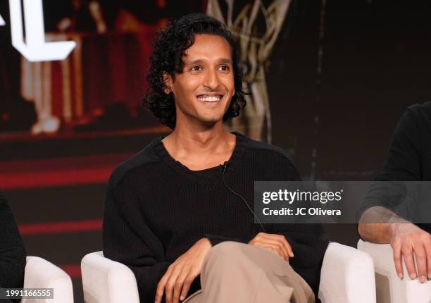 Assad Zaman seen onstage at the AMC Networks media presentation of Anne Rice’s “Interview With The Vampire” during the 2024 TCA Winter Press Tour at...