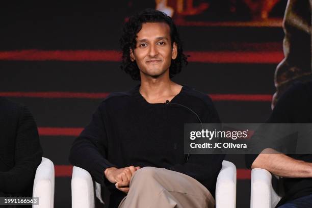 Assad Zaman seen onstage at the AMC Networks media presentation of Anne Rice’s “Interview With The Vampire” during the 2024 TCA Winter Press Tour at...