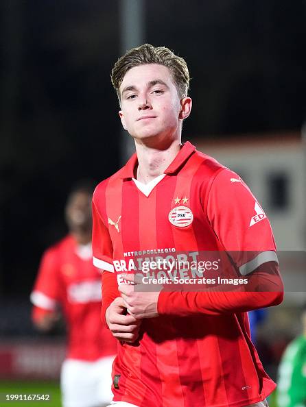 Tygo Land of PSV U23 celebrates his goal during the Dutch Keuken