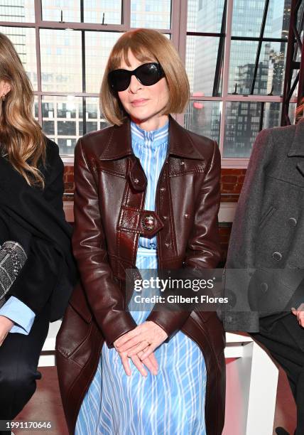 Anna Wintour at Prabal Gurung RTW Fall 2024 as part of New York Ready to Wear Fashion Week held at the Starrett-Lehigh Building on February 9, 2024...