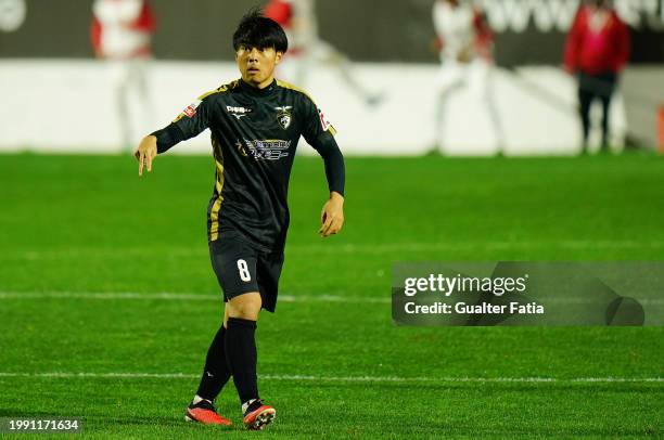 Newly signed Taichi Fukui of Portimonense SC during the Liga Portugal Betclic match between CF Estrela da Amadora and Portimonense SC at Estadio Jose...