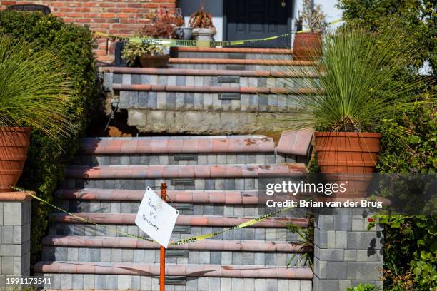 Rancho Palos Verdes, CA Front steps have cracked a dropped nearly a foot at a home on Dauntless Dr. Where land movement exacerbated by recent storms...