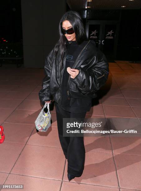 Kim Kardashian is seen on February 09, 2024 in Los Angeles, California.