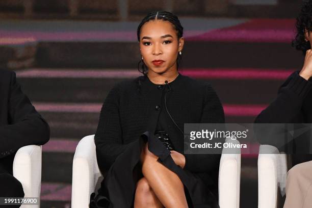 Delainey Hayles seen onstage at the AMC Networks media presentation of Anne Rice’s “Interview With The Vampire” during the 2024 TCA Winter Press Tour...