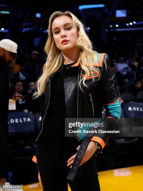 Model Ilona Laor attends the game between the Los Angeles Lakers and the New Orleans Pelicans at Crypto.com Arena on February 9, 2024 in Los Angeles,...