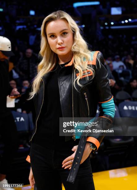 Model Ilona Laor attends the game between the Los Angeles Lakers and the New Orleans Pelicans at Crypto.com Arena on February 9, 2024 in Los Angeles,...