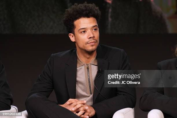 Jacob Anderson seen onstage at the AMC Networks media presentation of Anne Rice’s “Interview With The Vampire” during the 2024 TCA Winter Press Tour...