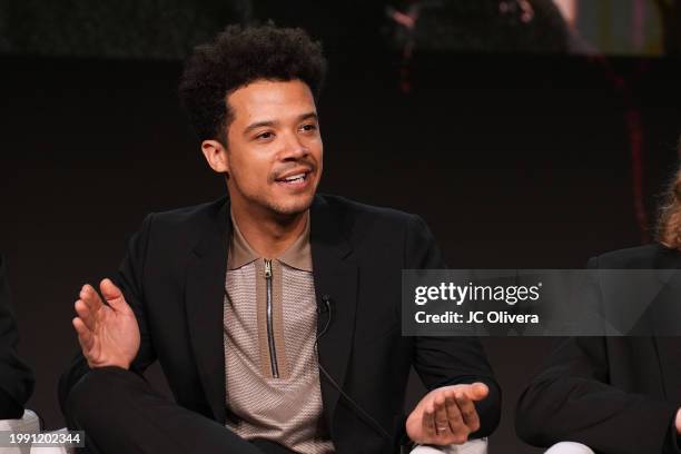 Jacob Anderson seen onstage at the AMC Networks media presentation of Anne Rice’s “Interview With The Vampire” during the 2024 TCA Winter Press Tour...