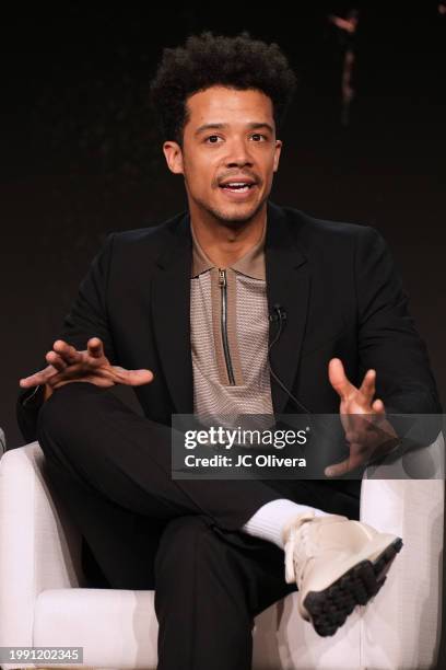 Jacob Anderson seen onstage at the AMC Networks media presentation of Anne Rice’s “Interview With The Vampire” during the 2024 TCA Winter Press Tour...