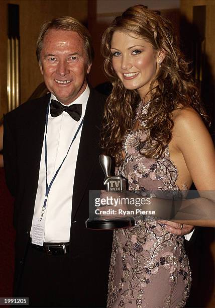 Silver Logie winner Actress/Singer Delta Goodrem for Most Popular New Female Talent and her manager Glenn Wheatley pose at the Australian TV Week...