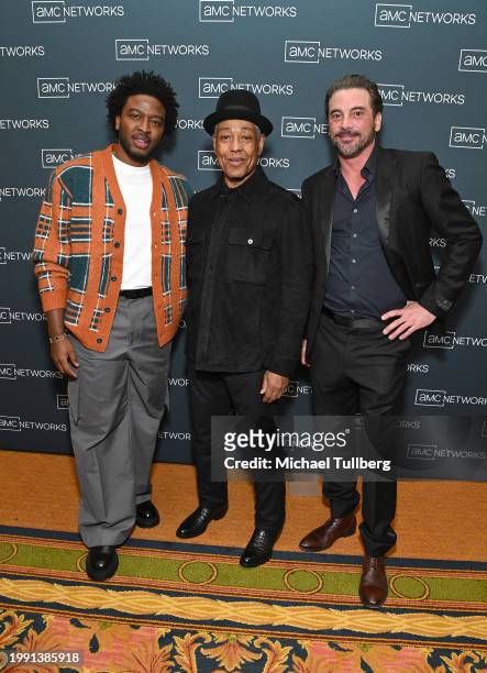 Actor Zackary Momoh, executive producer Giancarlo Esposito and actor Skeet Ulrich attend the AMC Network's presentation of "Parish" during the 2024...