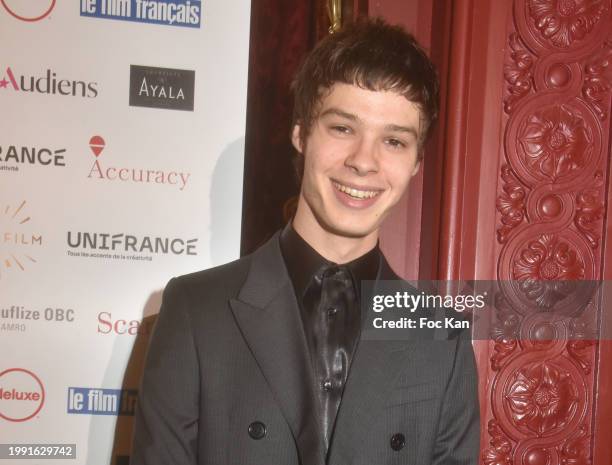 Paul Kircher attends a photocall for the 31st "Trophees Du Film Francais" Intercontinental on February 06, 2024 in Paris, France.