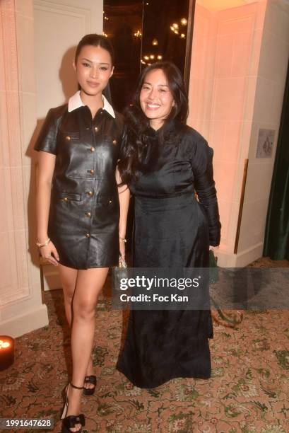 Julie Chen and Leanna Chea attend a photocall for the 31st "Trophees Du Film Francais" Intercontinental on February 06, 2024 in Paris, France.