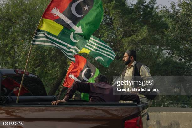Pakistan Peoples Party holds demonstrations on Kashmir Solidarity Day on February 05, 2024 in Lahore, Pakistan. The upcoming Pakistan general...