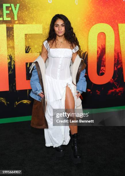 Jessie Reyez attends Paramount Pictures' "Bob Marley: One Love" premiere at Regency Village Theatre on February 06, 2024 in Los Angeles, California.