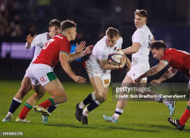 England's Ben Redshaw in action during the Six Nations Under 20s Championship match between England U20 and Wales U20 at Recreation Ground on...