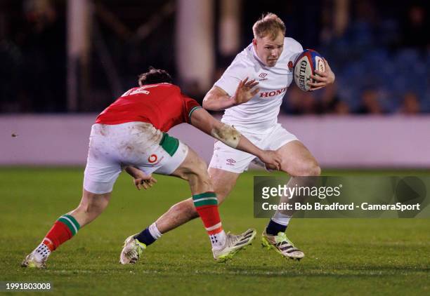 England's Toby Cousins in action during the Six Nations Under 20s Championship match between England U20 and Wales U20 at Recreation Ground on...