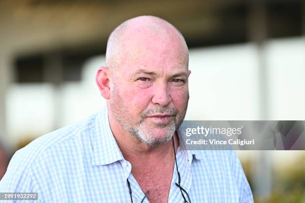 Trainer Peter Moody after Miss Passion won Race 5, the Evergreen Turf Handicap, during Melbourne Racing at Sandown Racecourse on February 07, 2024 in...