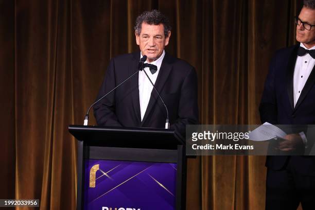 Geoff Bunter Shaw,Community Coach of the Year Award winner during the 2023 Rugby Australia Awards at Doltone House on February 07, 2024 in Sydney,...