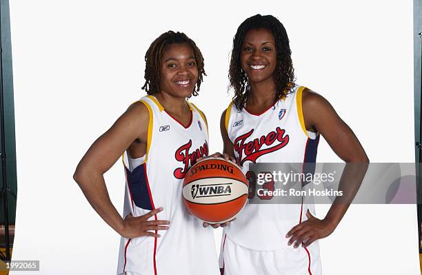 Coquese Washington and Niele Ivey of the Indiana Fever during the Fever Media Day portrait shoot on May 6, 2003 in Indianapolis, Indiana. NOTE TO...